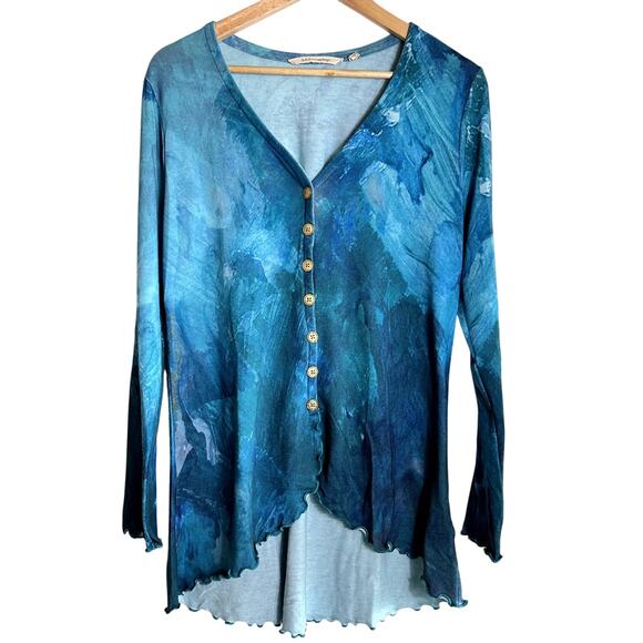 Soft Surroundings Lagenlook Mariposa Tie-Dye Cardigan Top - Size M - Picture 1 of 11